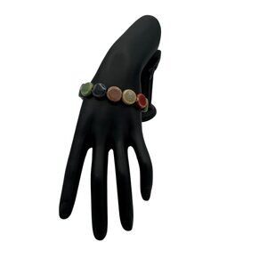 Colorful Ceramic Beaded Bracelet With Elastic Band